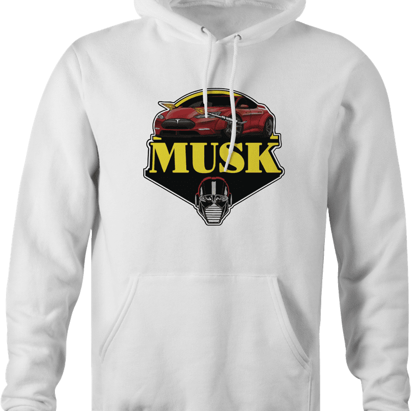 elon musk tesla mask white hoodie