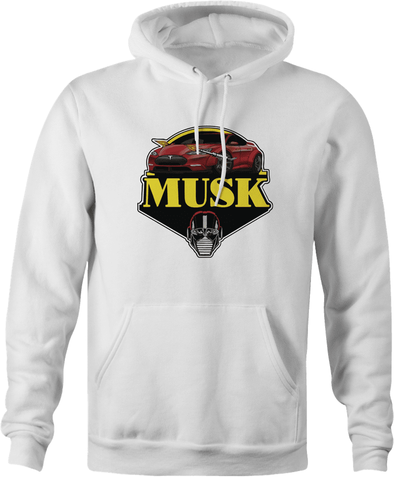 elon musk tesla mask white hoodie