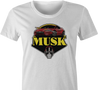 elon musk tesla mask women's white t-shirt 