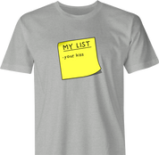 funny Hall and Oates My List Your Kiss men's t-shirt