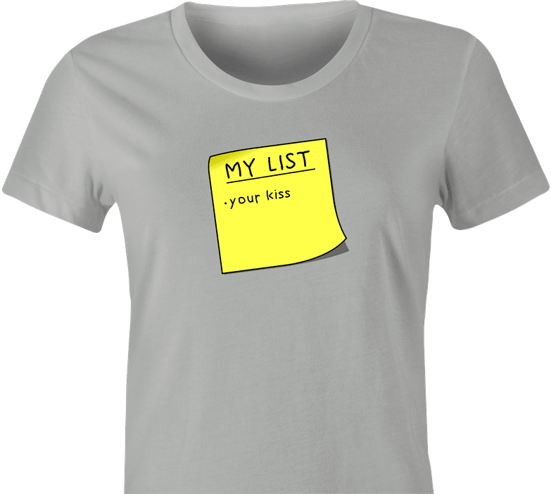 funny Hall and Oates My List Your Kiss t-shirt women's Ash Grey