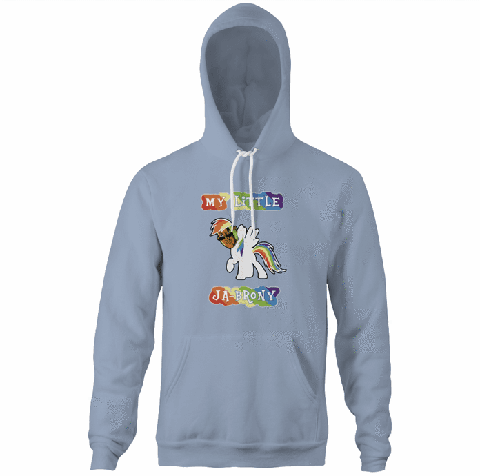 the rock my little pony brony light blue hoodie