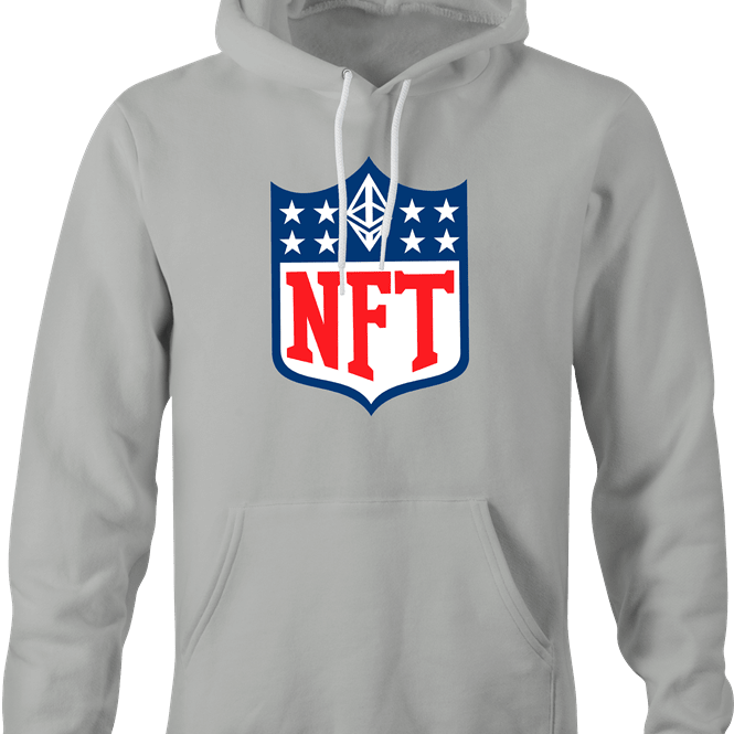Funny NFT - Non Fungible Token NFL Mashup Parody T-Shirt Ash Grey Hoodie