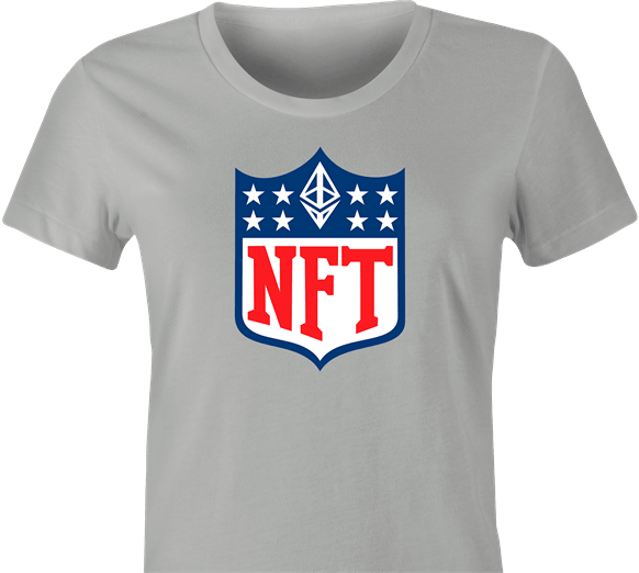 Funny NFT - Non Fungible Token NFL Mashup Parody T-Shirt Women's Ash Grey