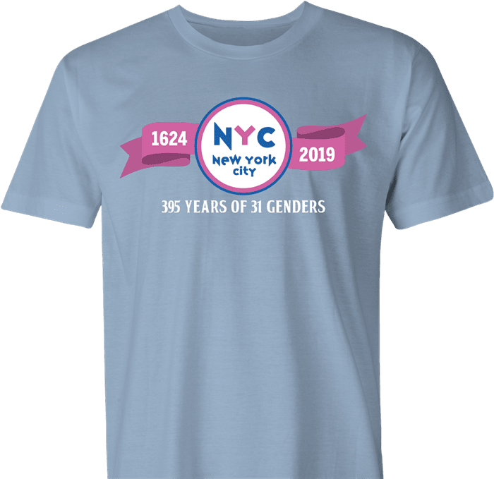 nyc baskin robbins 31 genders men's light blue t-shirt 