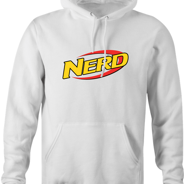 funny Nerdy Nerf Mashup For Geeks And Nerds white hoodie