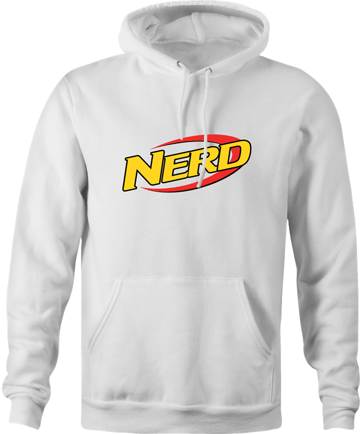 funny Nerdy Nerf Mashup For Geeks And Nerds white hoodie