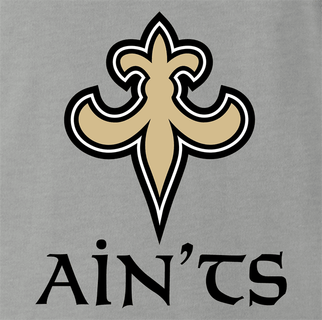 Big Bad Tees Funny New Orleans Saints Parody T-Shirt | New Orleans Aints Women's Tee / Ash / S