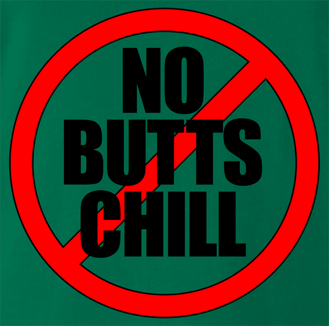 Funny Encino Man Movie | No Butts Chill Parody Black T-Shirt