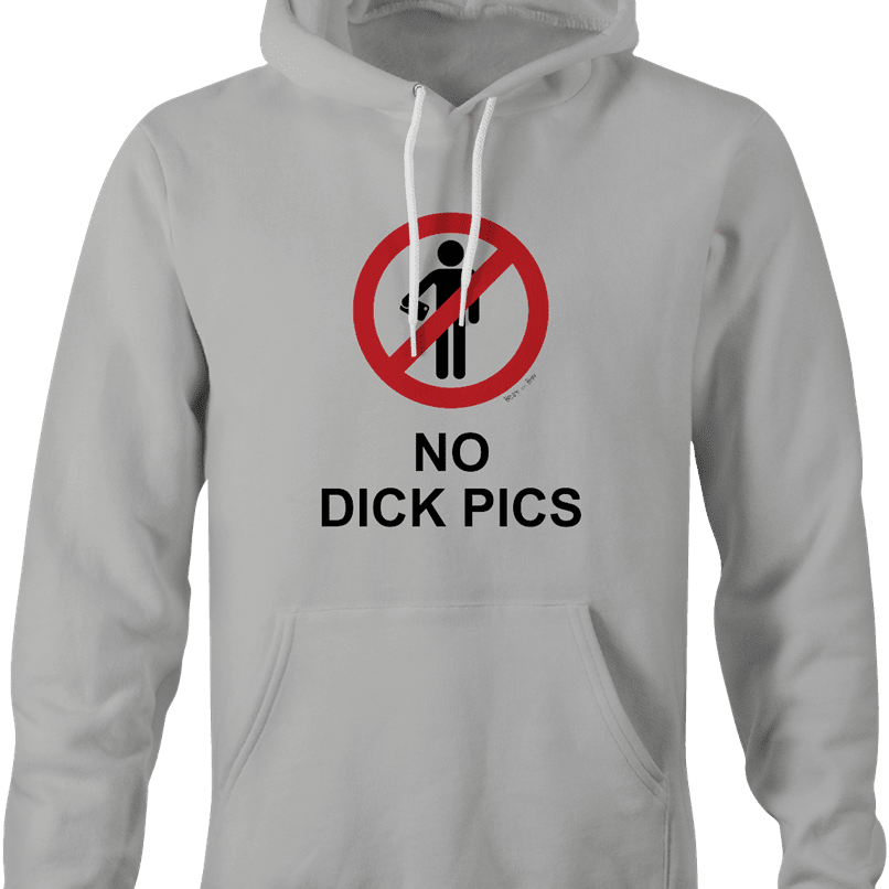 funny no dick pics men's ash hoodie