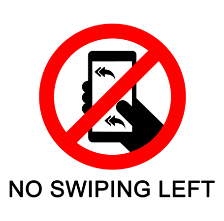 funny don't swipe left white tee