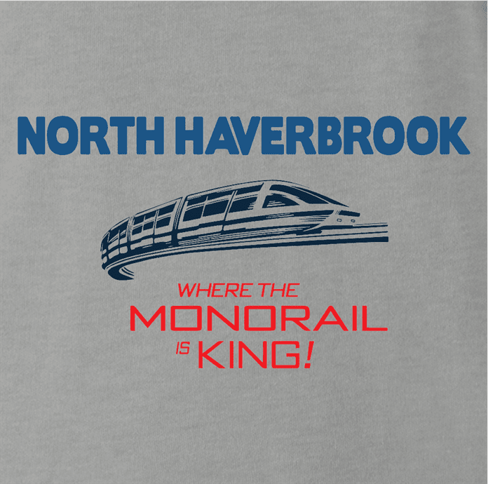 north haverbrook simpsons monorail ash grey t-shirt