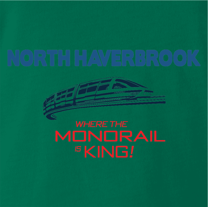 north haverbrook simpsons monorail green t-shirt