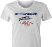 north haverbrook simpsons monorail women's white t-shirt