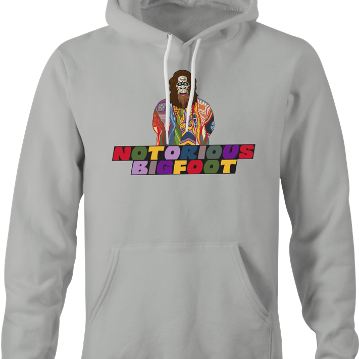 notorious big sasquatch bigfoot hoodie men's ash grey