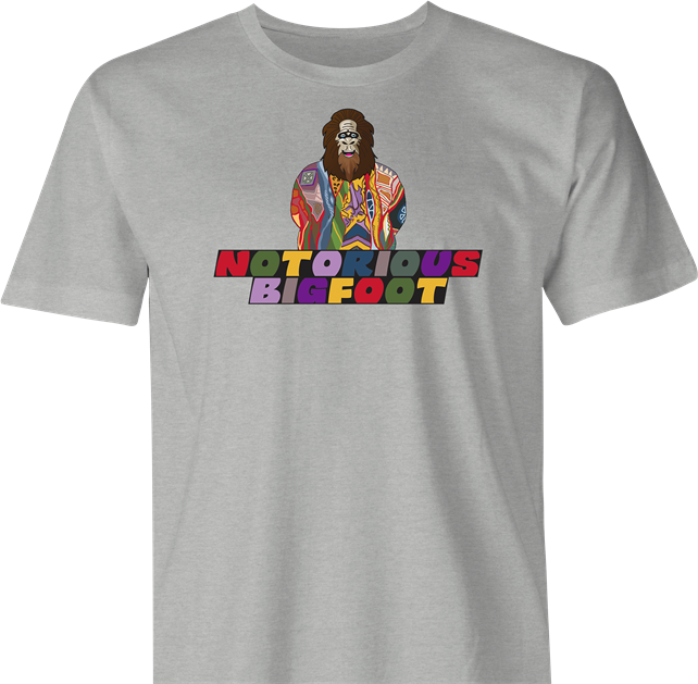 notorious big sasquatch bigfoot t-shirt men's ash grey