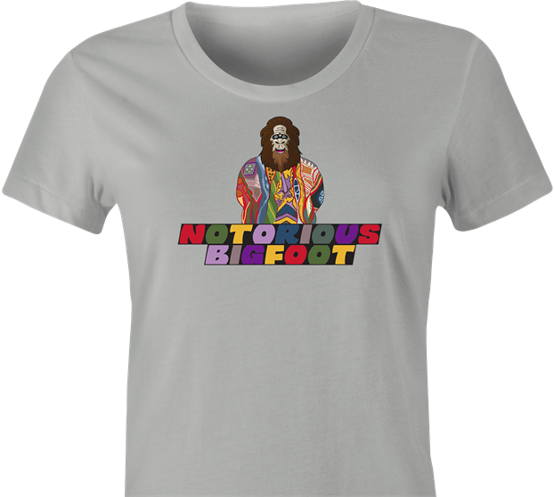 notorious big sasquatch bigfoot t-shirt women's ash grey