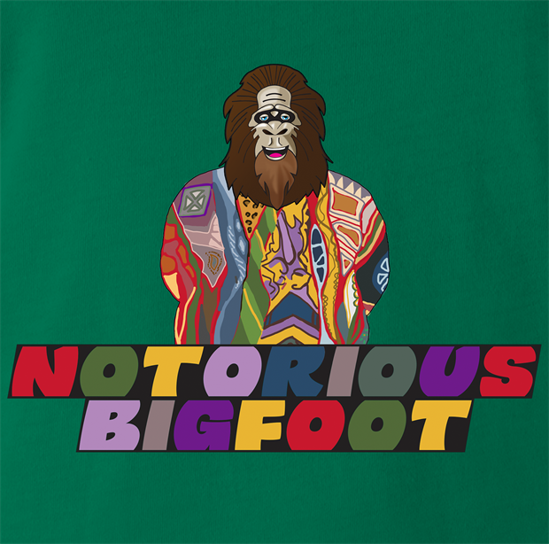 notorious big sasquatch bigfoot t-shirt men's green  