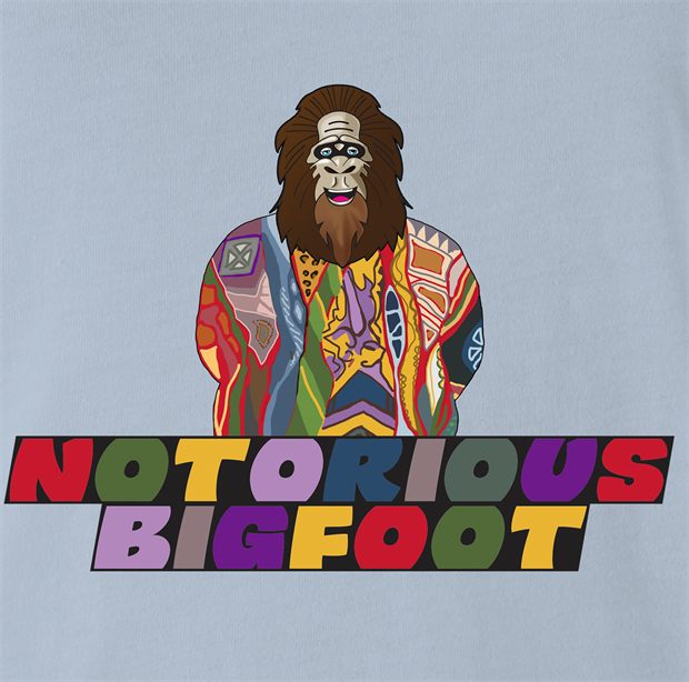 notorious big sasquatch bigfoot t-shirt men's light blue