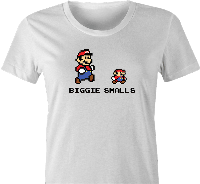 Funny biggie video game parody women's T-shirt white