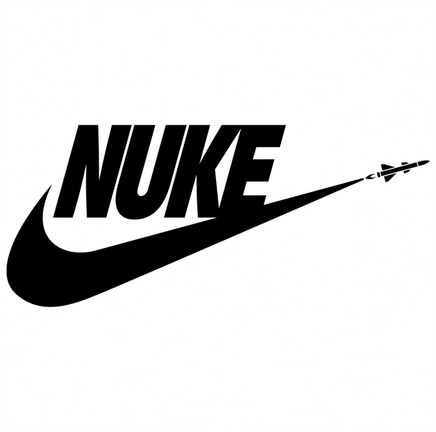 funny nike nuclear war nuke parody t-shirt men's white