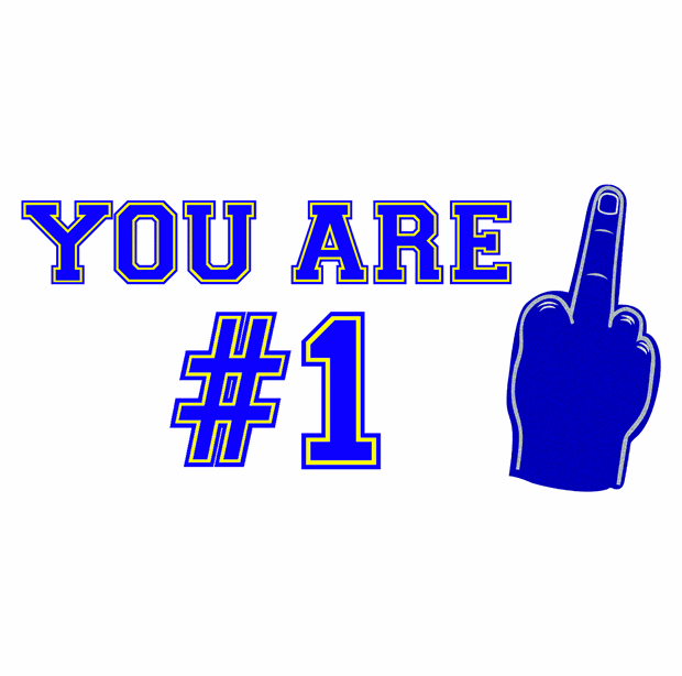 funny You're Number 1 Middle Finger white tee