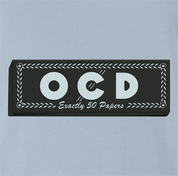 funny weed OCD rolling papers ocb parody t-shirt light blue