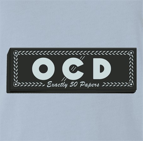 funny weed OCD rolling papers ocb parody t-shirt light blue