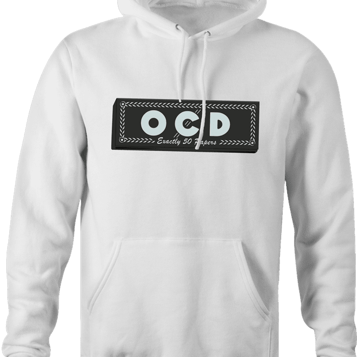 funny weed OCD rolling papers ocb parody white hoodie