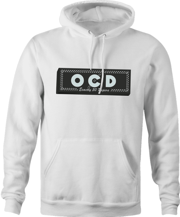 funny weed OCD rolling papers ocb parody white hoodie