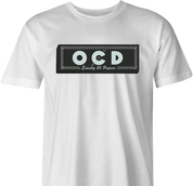 funny weed OCD rolling papers ocb parody men's t-shirt white 