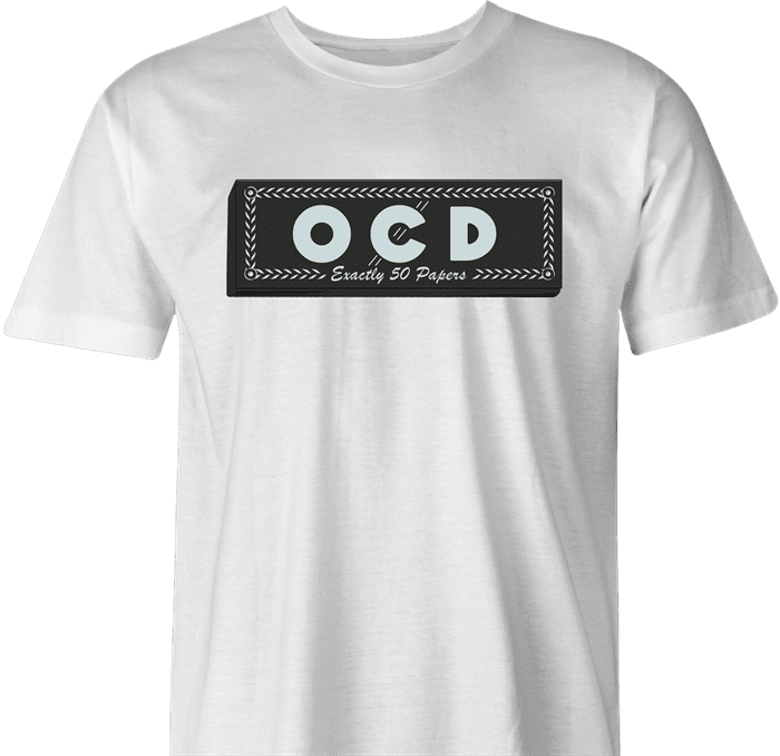 funny weed OCD rolling papers ocb parody men's t-shirt white 