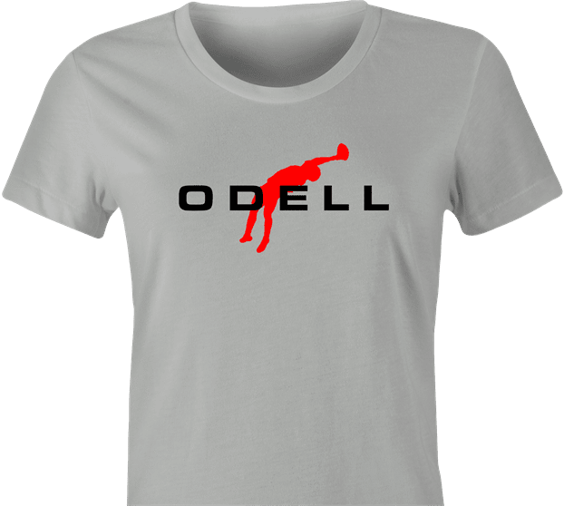 funny OBJ Odell Beckham Jr Cleveland Browns t-shirt women's Ash Grey