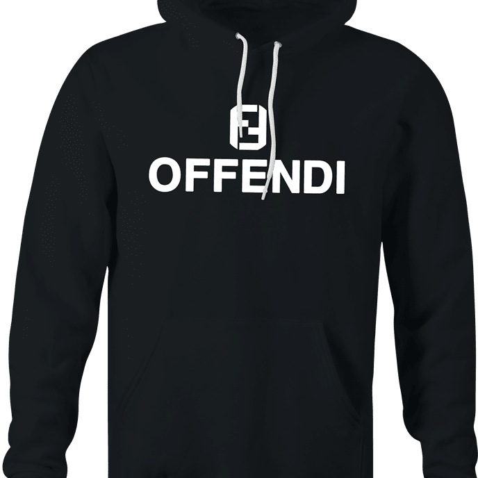 Funny Fendi Logo Parody Cancel Culture | Offend Offendi Black Hoodie
