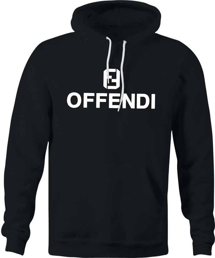Funny Fendi Logo Parody Cancel Culture | Offend Offendi Black Hoodie