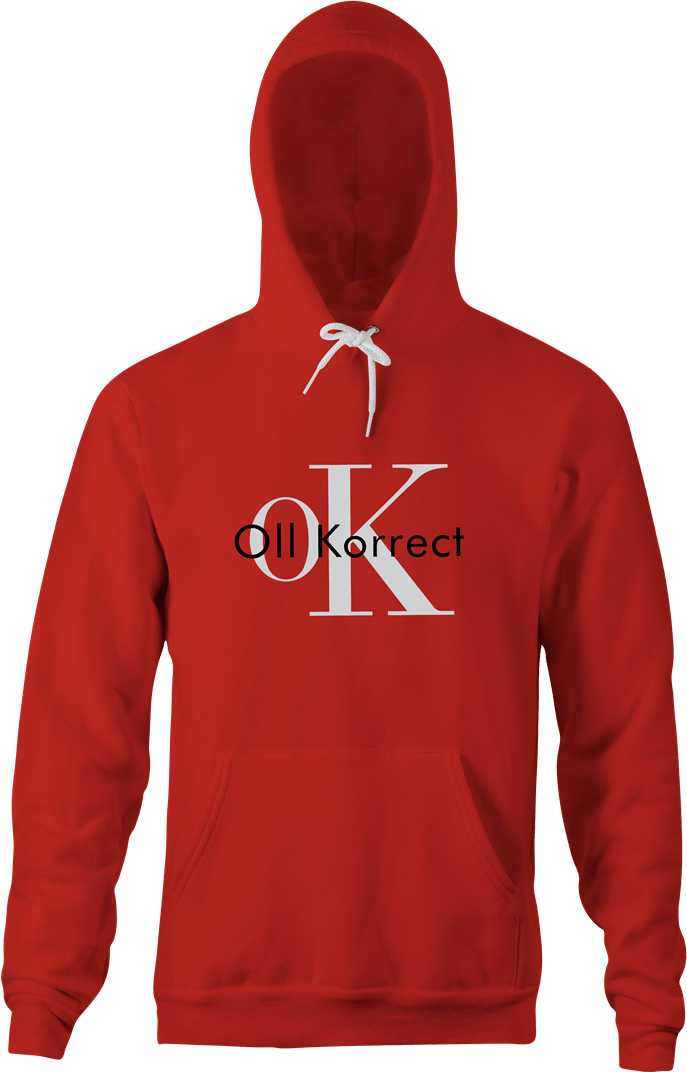 Funny OK Oll Korrect Calvin Klein Mashup Parody Red Hoodie