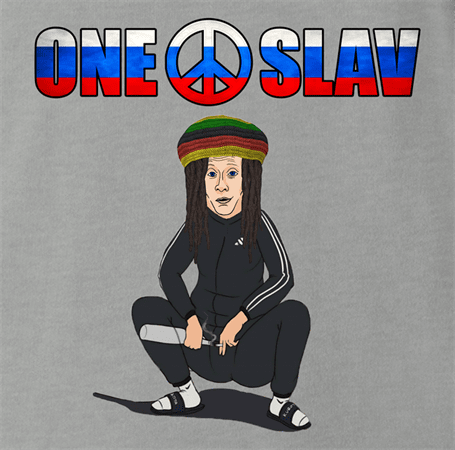 funny russian slav one love ash t-shirt