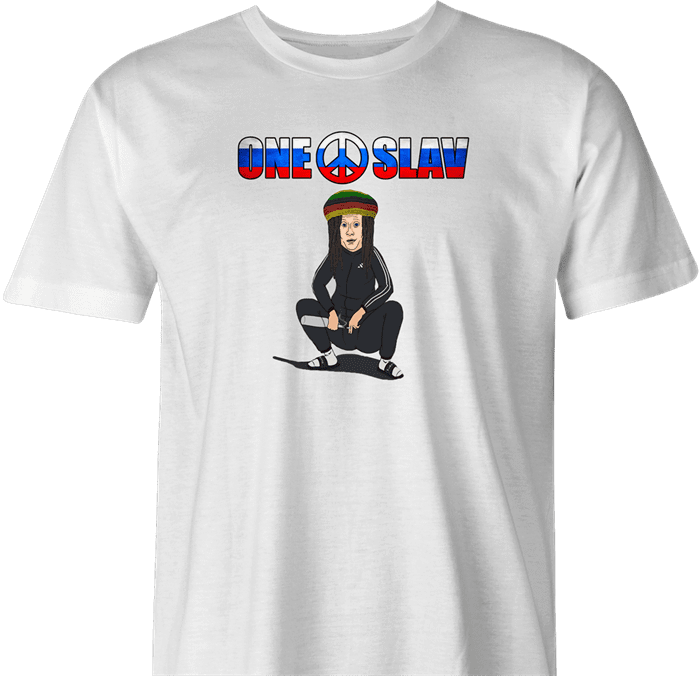 funny russian slav one love men's white t-shirt