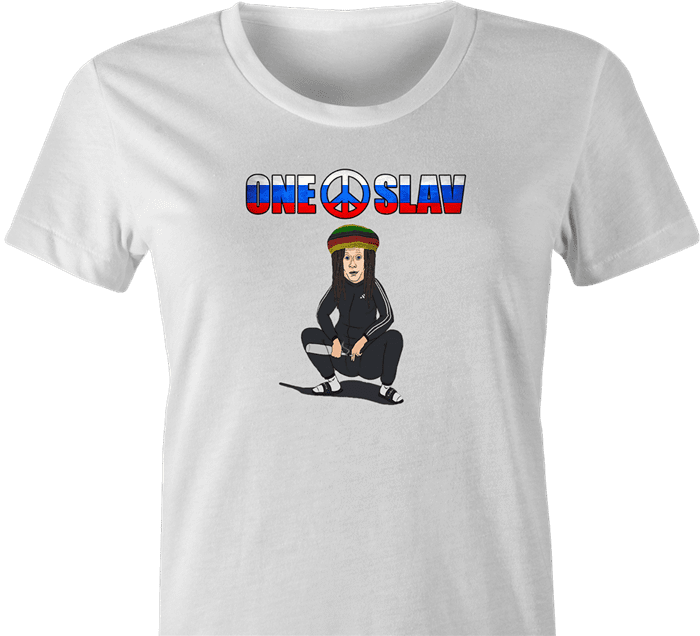 funny russian slav one love women's white t-shirt