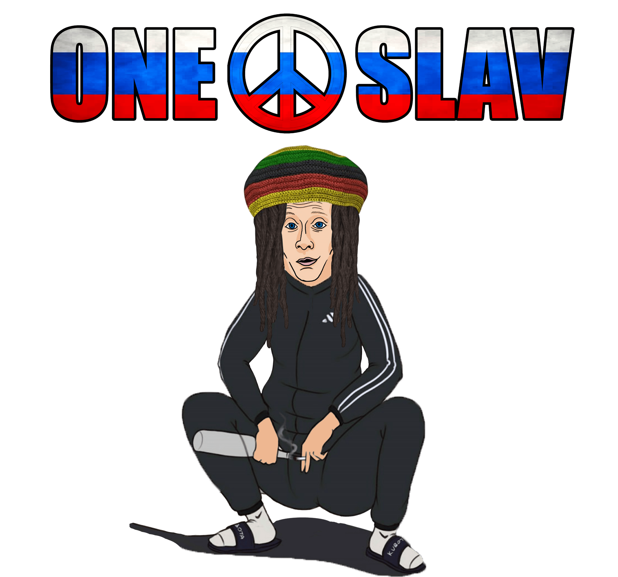 funny russian slav one love white tee