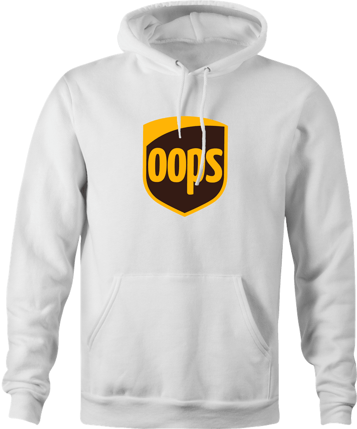 funny UPS Shipping parody hoodie white 