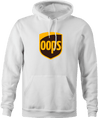funny UPS Shipping parody hoodie white 