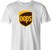 funny UPS Shipping parody t-shirt white 