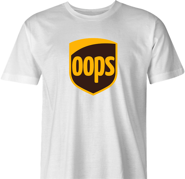 funny UPS Shipping parody t-shirt white 