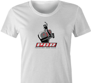 Funny Bull Riding Couch Potato Parody t-shirt women's white