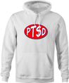 Funny PTSD Oil Parody white hoodie