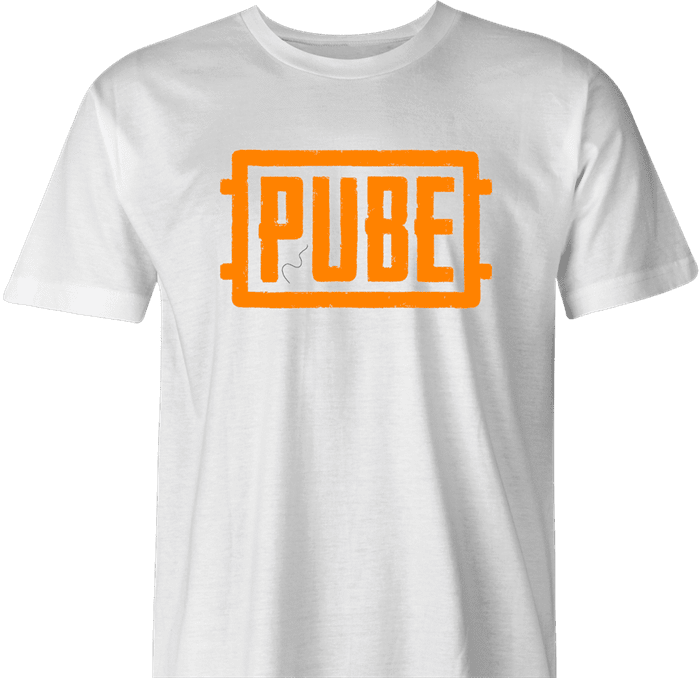Pube PUBG multiplayer parody gaming men's t-shirt white