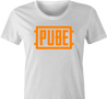 Pube PUBG multiplayer parody gaming women's t-shirt white