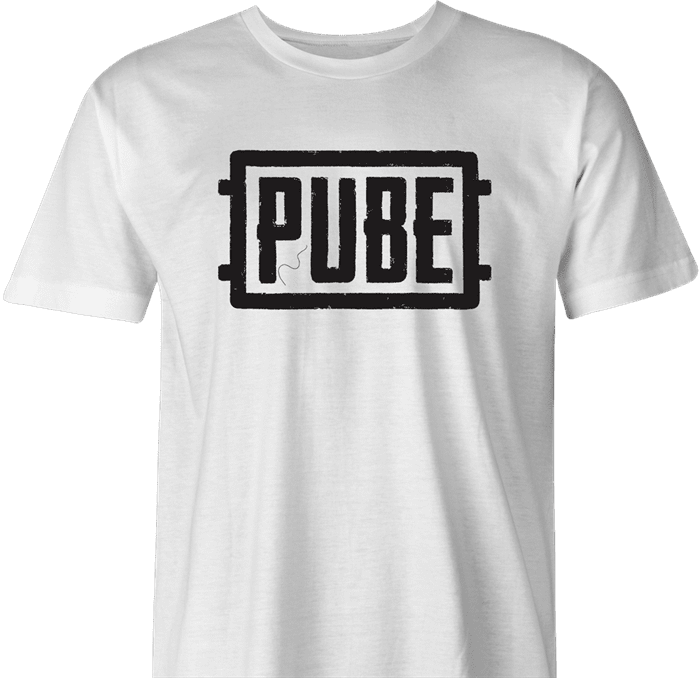 Pube PUBG multiplayer parody gaming men's t-shirt white