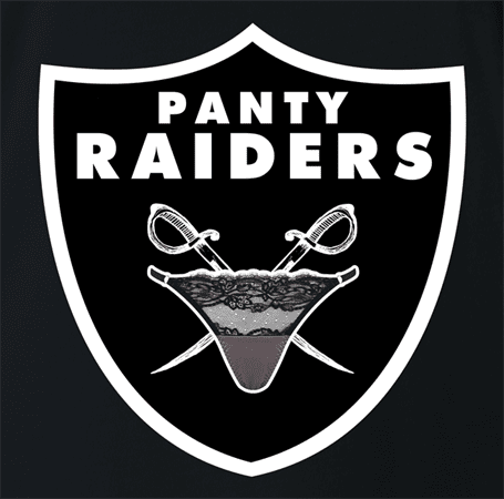 Oakland Las Vegas Raiders Panty Thief Parody Black t-shirt